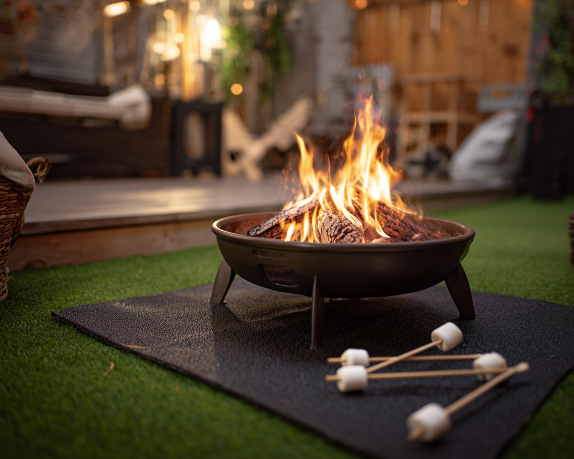 firepit on grass 