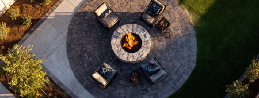 fire pit on grass