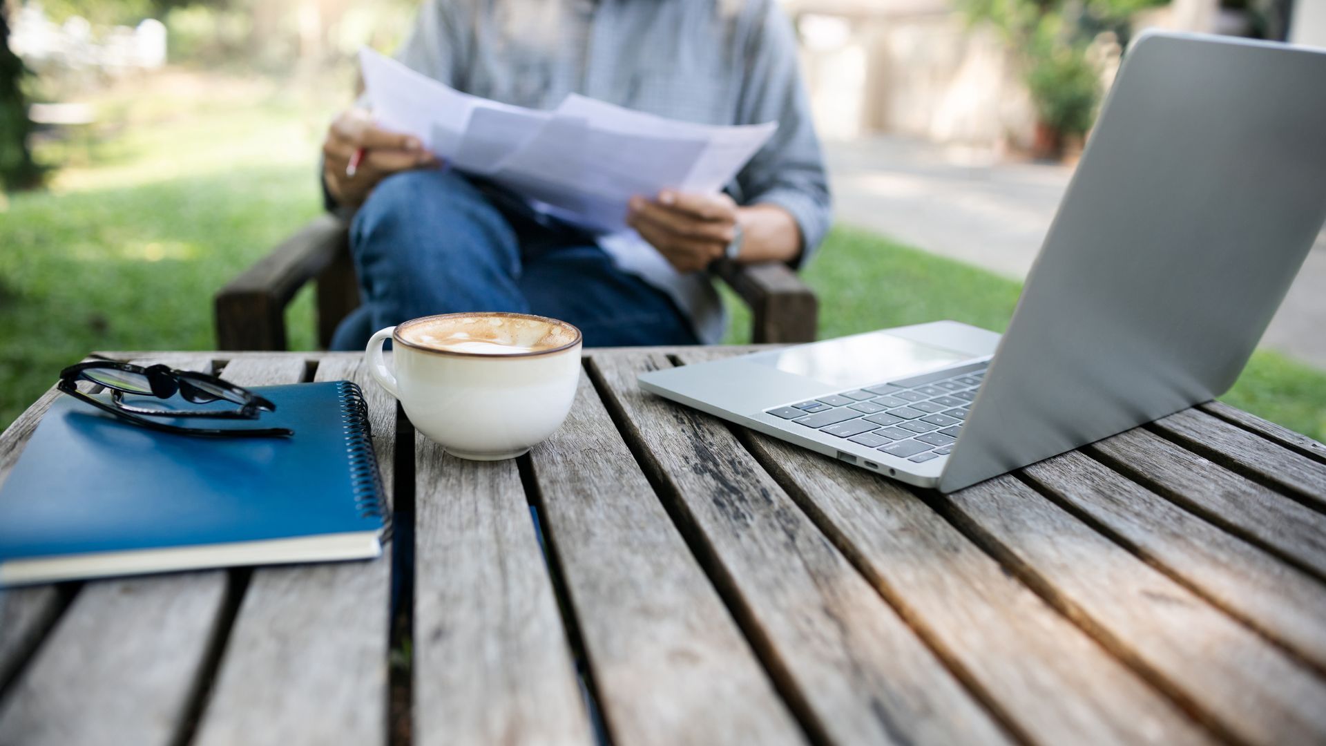 Researching denier outdoors