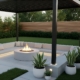 Modern patio design example showing what is hardscaping