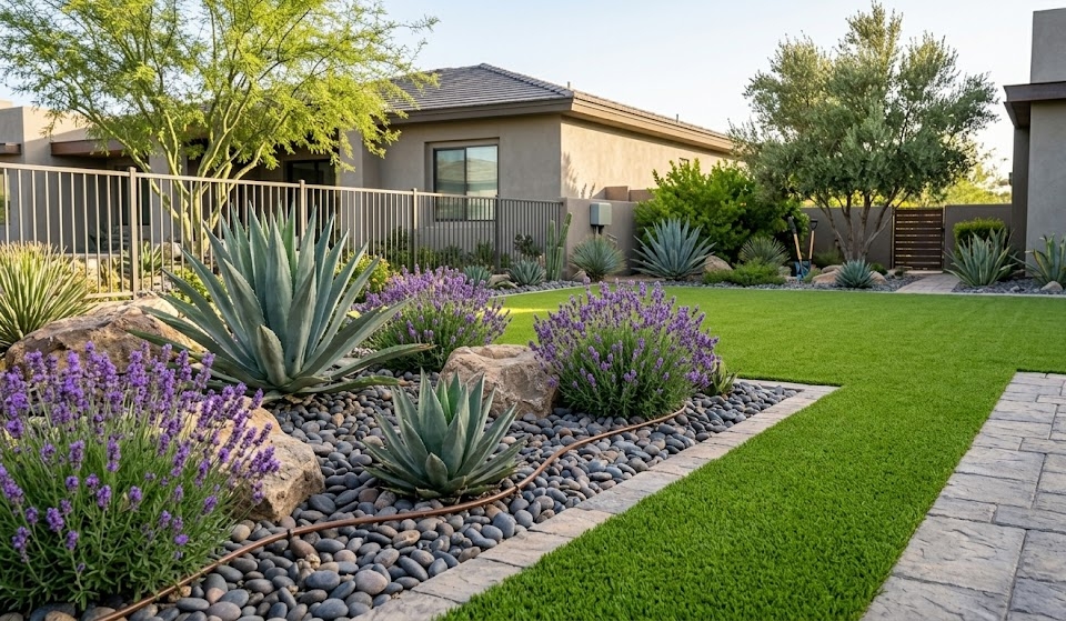 An image of upgraded backyard with festival turf