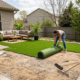 Artificial grass on patios