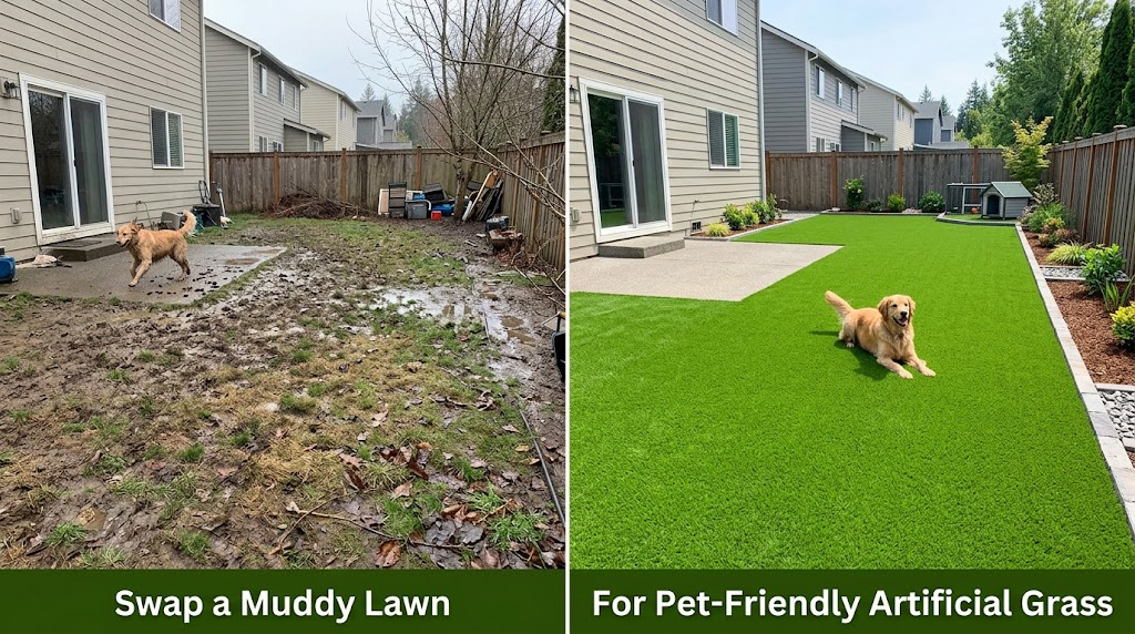 backyard ideas for dogs with turf